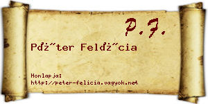 Péter Felícia névjegykártya