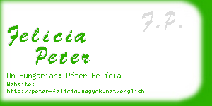 felicia peter business card