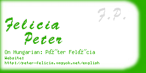 felicia peter business card